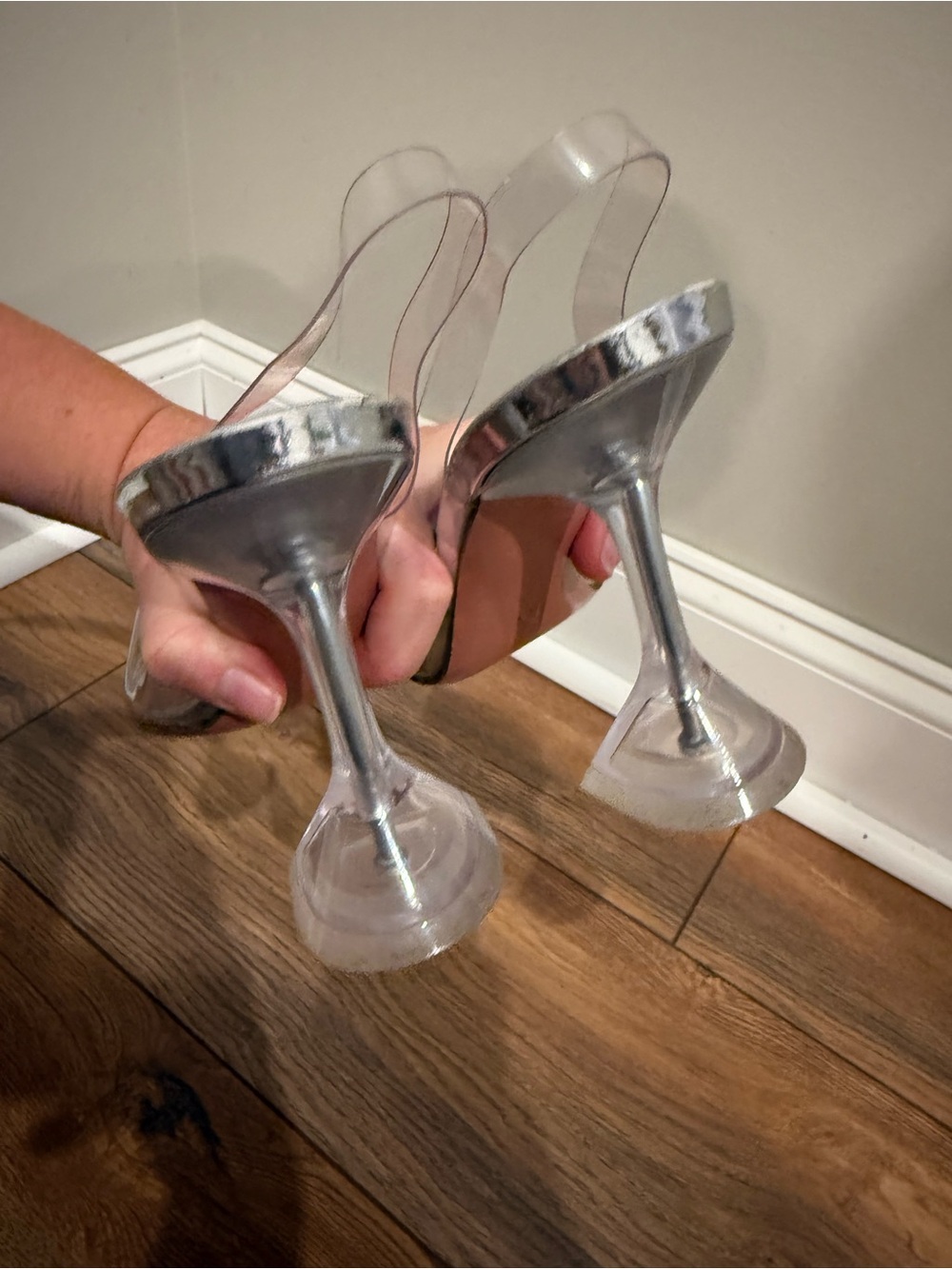 Amina Muaddi Clear PVC Pointed Holli Glass slingback Heels size Italian 36 - Picture 7 of 13